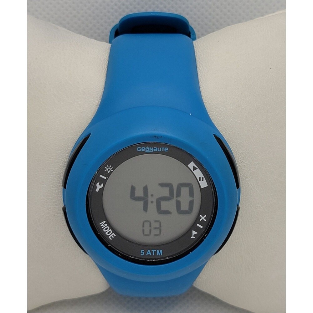Unisex Geonaute Sport Black Dial Blue Case Silicone Band Digital Watch 02 - Picture 4 of 9